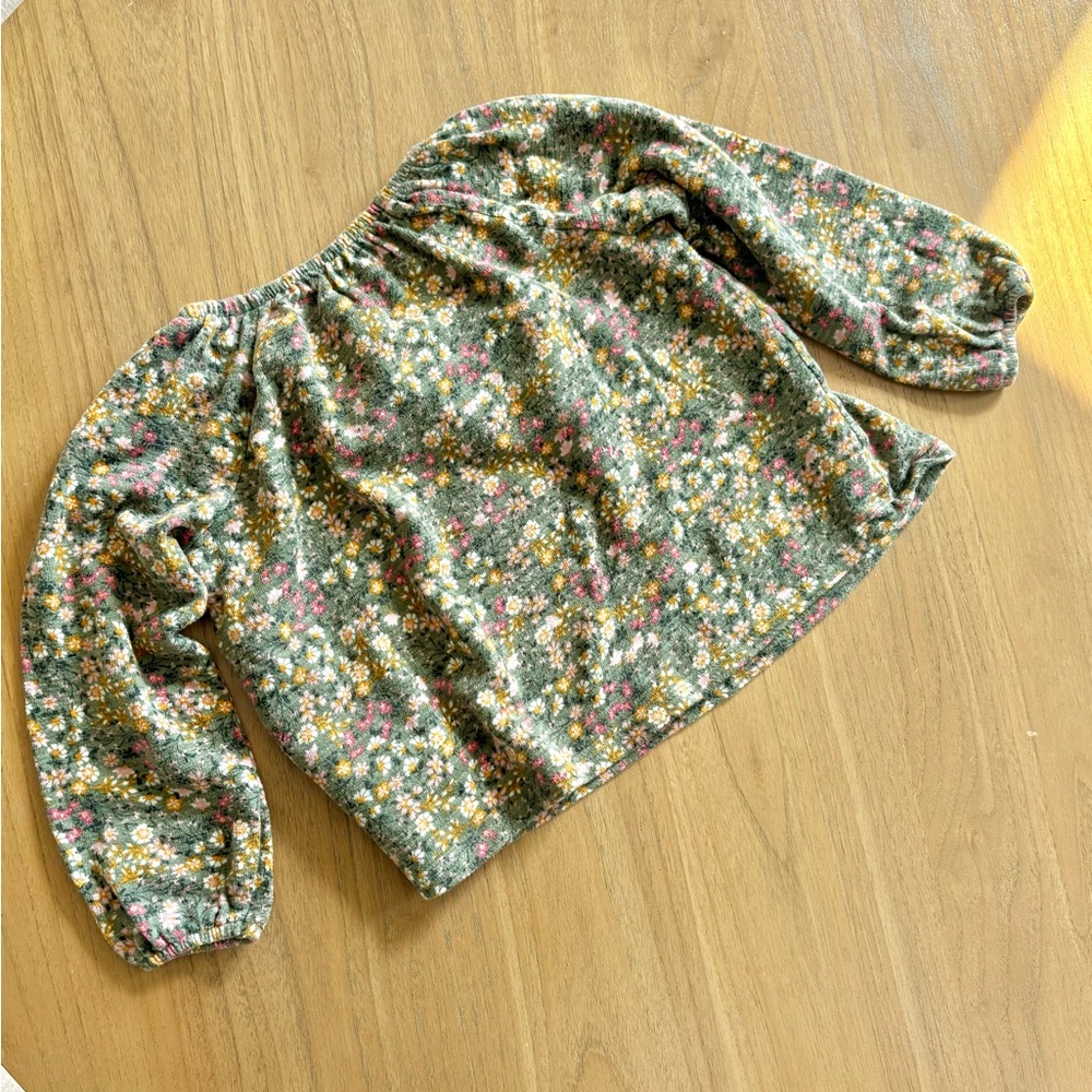 Old Navy Kids Long Sleeve Plush Knit Floral Top